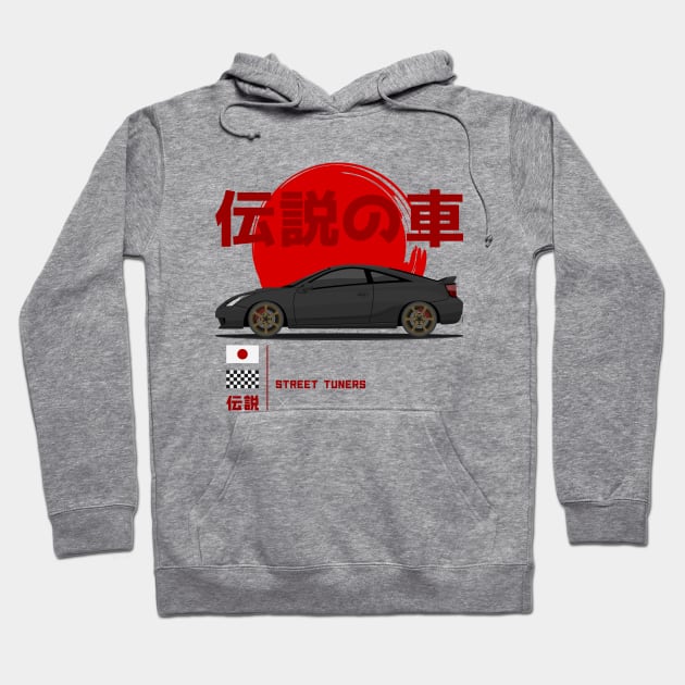 Tuner Black Celica MK7 JDM Hoodie by GoldenTuners